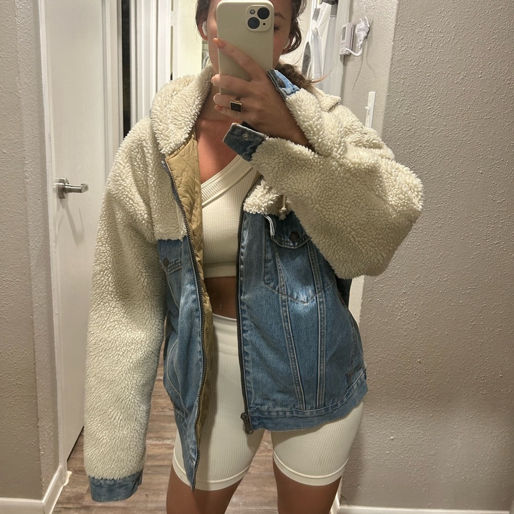 Levi’s Sherpa and Denim jacket with hood